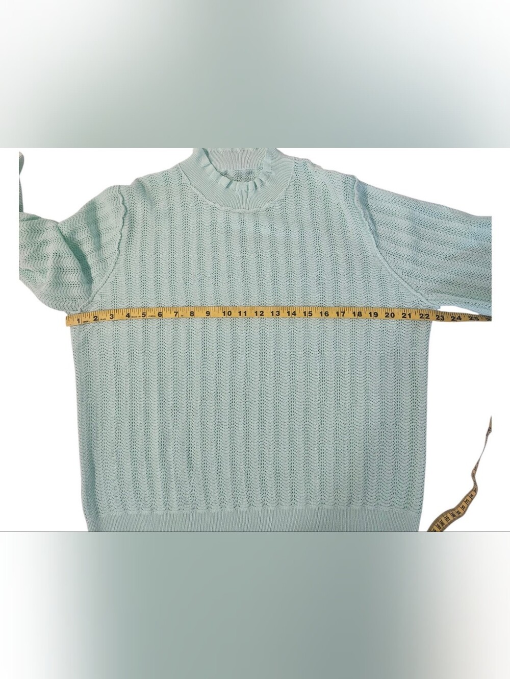 J. Crew Mint Ribbed Mock Neck Sweater 100% Cotton size XL - Picture 8 of 8